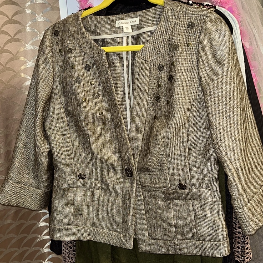 Coldwater Creek Glitz Tweed jacket size 8 NWOT?